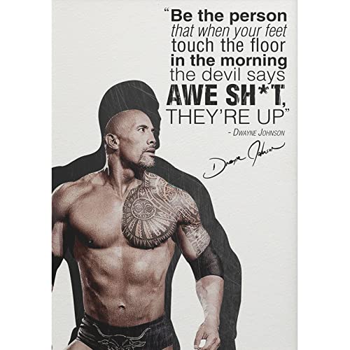 Dwayne Johnson quote Foto gedrucktes Poster – aufgedruckte Unterschrift – 12x8 inches (30x20 cm) - Be the person von CX ICONS