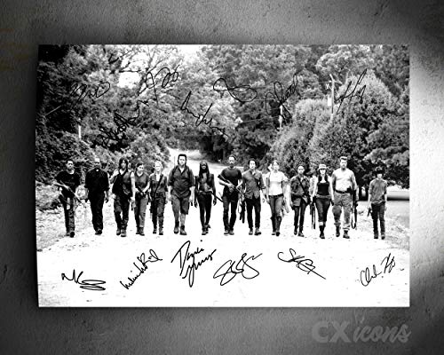 The Walking Dead cast Zitat Foto gedrucktes Poster – aufgedruckte Unterschrift – 18 X 12 Inches (45 x 30 cm) - Black/White von CX