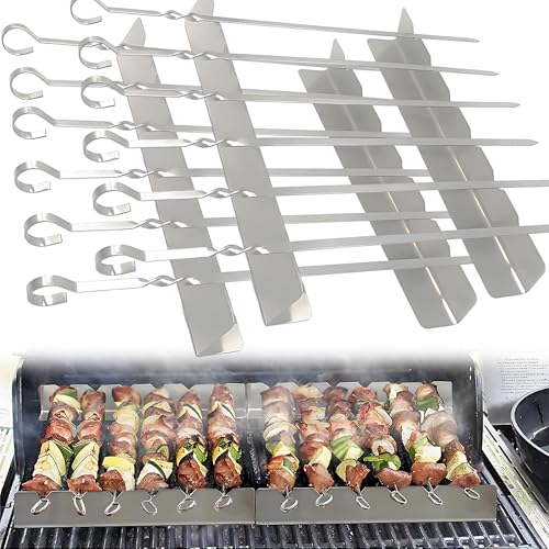 CXAFQ 12 Stück Schaschlikspieße Edelstahl, Silber Kebab Maker, Grillspieße, Enthält 12 Grillsteine Und 4 Grillsteine, Edelstahl, Korrosionsbeständig Und Rostlos, Geeignet Für Arten Von Outdoor-Grill CXAFQ 12 Stück Schaschlikspieße Edelstahl, Silber Kebab Maker, Grillspieße, Enthält 12 Grillsteine Und 4 Grillsteine, Edelstahl, Korrosionsbeständig Und Rostlos, Geeignet Für Arten Von Outdoor-Grill von CXAFQ