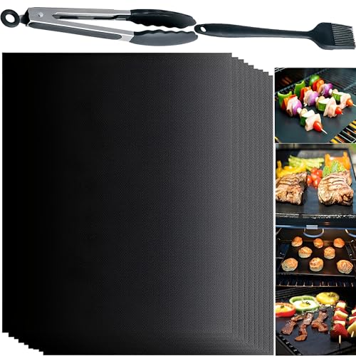 CXAFQ 12-teiliges Grill-Pad-Set, inklusive Ölbürste, 22,9 cm Silikonclip, und 10 Bratmatten, Grillmatten für Gasgrill, wiederverwendbar, geeignet für Holzkohlegrill, Backbleche CXAFQ 12-teiliges Grill-Pad-Set, inklusive Ölbürste, 22,9 cm Silikonclip, und 10 Bratmatten, Grillmatten für Gasgrill, wiederverwendbar, geeignet für Holzkohlegrill, Backbleche von CXAFQ