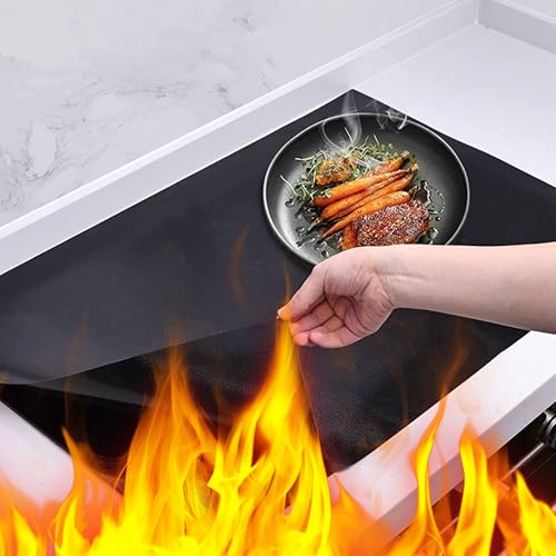 CXAFQ 51 * 63 CM/20 * 25 IN Induktionsherd Fettdichte Matte Für Den Hausgebrauch, Induction Cooker Multifunktionale Silikonmatte Schwarz Induktion Herdschutz Rutschfeste Induktionsmatte von CXAFQ