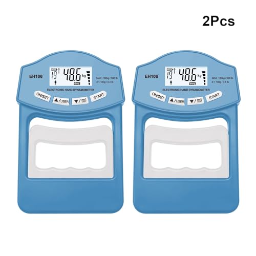 Kraftmessgeräte, Griffstärke-Tester, 396 lbs/180 kg, digitaler Hand-Dynamometer, Griffstärke-Messgerät, USB-LCD-Bildschirm, Handgriff-Dynamometer(2Pcs Blue Meter) von CXDSWAS
