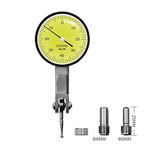 Messuhr, 0–0,8 mm/0–10 mm 0,01 mm Anzeigehebel Messuhr Lineal Gauge Test Finder Mikrometer-Werkzeug Magnetfuß Halter Ständer(Stand 0-0.8mm Dial) von CXDSWAS
