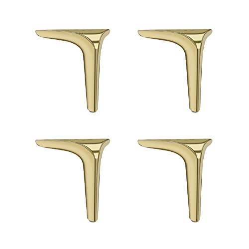 4 Stück Metallmöbelbeine, moderner Stil, robuste Metallmöbel-Sofabeine für Bett, Schrank, Tisch, Sofa, Stuhl, Ottomane (18 cm, Gold) von CXEGCCUF