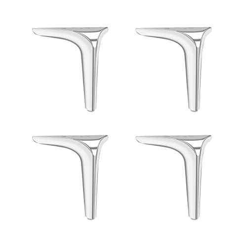 CXEGCCUF 4 Stück Metallmöbelbeine, moderner Stil, robuste Metallmöbel-Sofabeine für Bett, Schrank, Tisch, Sofa, Stuhl, Ottomane (15 cm, Silber) von CXEGCCUF