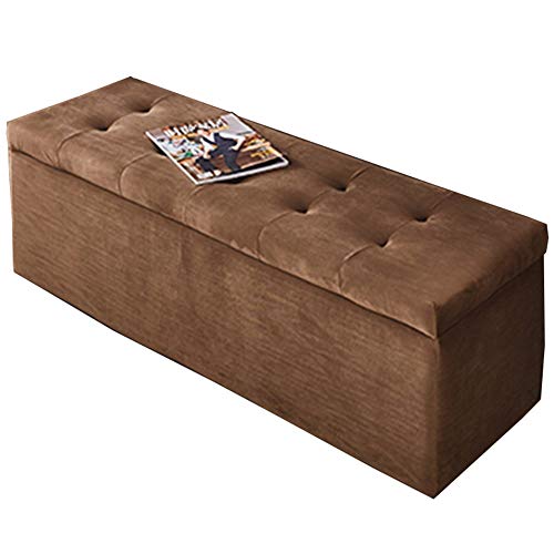 CXEGCCUF Fußhocker, Stoff-Schuhwechselhocker, Aufbewahrungsbox, 150 kg, rechteckiges Sofa für Wohnzimmer, Schlafzimmer (Farbe: Braun, Größe: 100 cm) von CXEGCCUF