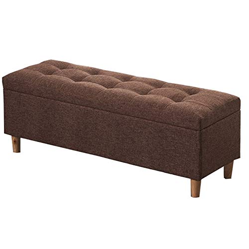 CXEGCCUF Klappbarer Ottoman mit Stauraum Mit Klappdeckel Hocker zum Wechseln der Schuhe zu Hause Massenspeicher Beine aus Massivholz Betthocker fürs Schlafzimmer Leinenstoff Sofasitz fürs W von CXEGCCUF