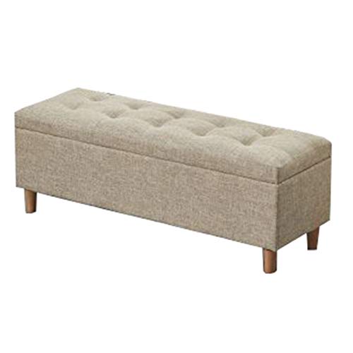 CXEGCCUF Klappbarer Ottoman mit Stauraum Mit Klappdeckel Hocker zum Wechseln der Schuhe zu Hause Massenspeicher Beine aus Massivholz Betthocker fürs Schlafzimmer Leinenstoff Sofasitz fürs W von CXEGCCUF
