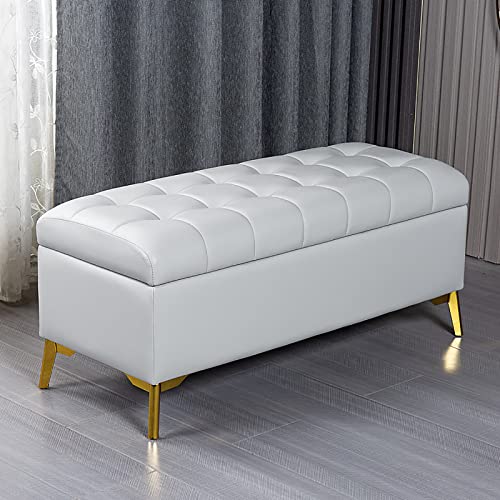 CXEGCCUF Moderne Ottomane mit Knopfleiste, Luxuriöse Ottomane mit Stauraum aus Kunstleder, Gepolsterter Fußhocker aus Leder, Schuhbank für den Eingangsbereich für Wohnzimmer und Schlafzimme CXEGCCUF Moderne Ottomane mit Knopfleiste, Luxuriöse Ottomane mit Stauraum aus Kunstleder, Gepolsterter Fußhocker aus Leder, Schuhbank für den Eingangsbereich für Wohnzimmer und Schlafzimme von CXEGCCUF
