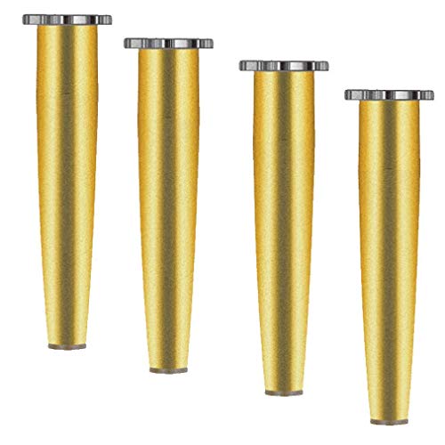 CXEGCCUF Möbelfüße, Metallmöbelbeine, konische Sofabeine aus Aluminiumlegierung, Ersatzmöbelfüße, für Sofa, Tisch, Stuhl, Teekabine, mit Gummifußmatte, höhenverstellbar, rutschfest (Silber) von CXEGCCUF