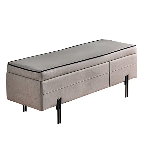 CXEGCCUF Osmanischer Fußhocker, Eingang zum Wohnzimmer, rechteckige Aufbewahrungsbox, Hocker am Bettende, bequemer technischer Stoff, gepolsterter Sitz, Rahmen aus Schmiedeeisen, Khakifarbe CXEGCCUF Osmanischer Fußhocker, Eingang zum Wohnzimmer, rechteckige Aufbewahrungsbox, Hocker am Bettende, bequemer technischer Stoff, gepolsterter Sitz, Rahmen aus Schmiedeeisen, Khakifarbe von CXEGCCUF