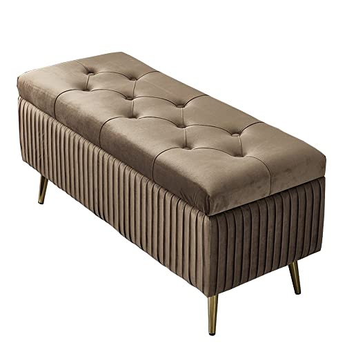 CXEGCCUF Osmanischer Fußhocker, Sofahocker fürs Wohnzimmer, mit Bezug, Aufbewahrungsbox für Spielzeug, getuftetes Design, Schuhwechselhocker, belastbar bis 150 kg, 100 x 40 x 45 cm, Ottoman von CXEGCCUF