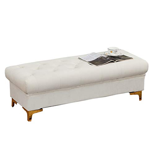CXEGCCUF Ottomane, Fußhocker, Spielzeug-Aufbewahrungsbox, Flanell-Schuhwechselhocker, mit Schaumstoffkissen, Schlafzimmer-Bett-Fußhocker, Schmiedeeisen-Dekoration, 100 x 45 x 40 cm, Ottoman CXEGCCUF Ottomane, Fußhocker, Spielzeug-Aufbewahrungsbox, Flanell-Schuhwechselhocker, mit Schaumstoffkissen, Schlafzimmer-Bett-Fußhocker, Schmiedeeisen-Dekoration, 100 x 45 x 40 cm, Ottoman von CXEGCCUF