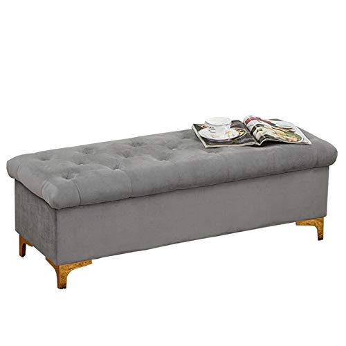 CXEGCCUF Ottomane, Fußhocker, Spielzeug-Aufbewahrungsbox, Flanell-Schuhwechselhocker, mit Schaumstoffkissen, Schlafzimmer-Bett-Fußhocker, Schmiedeeisen-Dekoration, 100 x 45 x 40 cm, Ottoman CXEGCCUF Ottomane, Fußhocker, Spielzeug-Aufbewahrungsbox, Flanell-Schuhwechselhocker, mit Schaumstoffkissen, Schlafzimmer-Bett-Fußhocker, Schmiedeeisen-Dekoration, 100 x 45 x 40 cm, Ottoman von CXEGCCUF