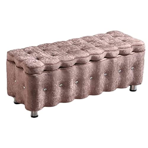 CXEGCCUF Ottomane mit Stauraum, rechteckiger Sofa-Schuhwechselhocker aus EIS-Fleece, multifunktionaler Bett-/Schränkeschrank, Ankleidezimmer (Farbe: Seeblau, Größe: 40 x 40 x 40 cm) von CXEGCCUF