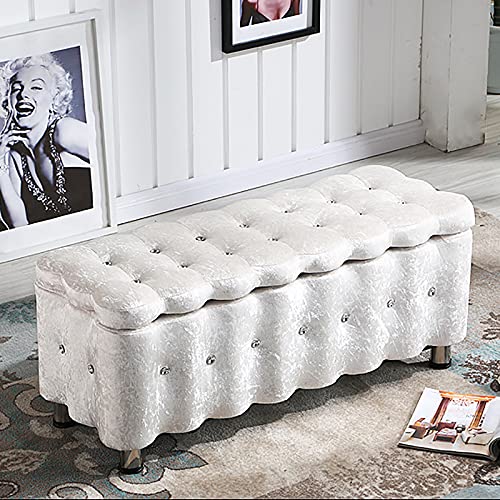 CXEGCCUF Samtgetufteter gepolsterter Schuhschrank mit Stauraum, luxuriöse Aufbewahrungsbank mit Kristallknöpfen, Wohnzimmer-/Schlafzimmer-Komfortable Fußstütze, Multifunktions-Sitzbänke, we CXEGCCUF Samtgetufteter gepolsterter Schuhschrank mit Stauraum, luxuriöse Aufbewahrungsbank mit Kristallknöpfen, Wohnzimmer-/Schlafzimmer-Komfortable Fußstütze, Multifunktions-Sitzbänke, we von CXEGCCUF