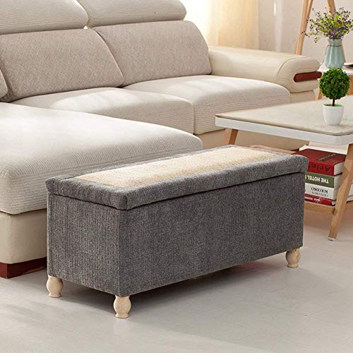 CXEGCCUF Sitzhocker mit Stauraum, gepolsterter Fußhocker aus Leinen, Sofahocker, Aufbewahrungsbox, Rattan-Flechtdeckel, Schuhwechselbank für den Eingangsbereich, Grau, 40 x 16 x 17 Zoll (Gr CXEGCCUF Sitzhocker mit Stauraum, gepolsterter Fußhocker aus Leinen, Sofahocker, Aufbewahrungsbox, Rattan-Flechtdeckel, Schuhwechselbank für den Eingangsbereich, Grau, 40 x 16 x 17 Zoll (Gr von CXEGCCUF