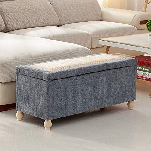 CXEGCCUF Sitzhocker mit Stauraum, gepolsterter Fußhocker aus Leinen, Sofahocker, Aufbewahrungsbox, Rattan-Flechtdeckel, Schuhwechselbank für den Eingangsbereich, Grau, 40 x 16 x 17 Zoll (He CXEGCCUF Sitzhocker mit Stauraum, gepolsterter Fußhocker aus Leinen, Sofahocker, Aufbewahrungsbox, Rattan-Flechtdeckel, Schuhwechselbank für den Eingangsbereich, Grau, 40 x 16 x 17 Zoll (He von CXEGCCUF