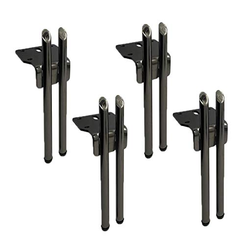 CXEGCCUF Stück Metall-Möbelfüße, doppelte Stützstangenfüße, Möbelbeine, Eisen-Möbelstützbeine, Schlafsofa-Möbel für Betten, Schränke, Tische und andere Möbelfüße (Schwarz + Gold1). von CXEGCCUF