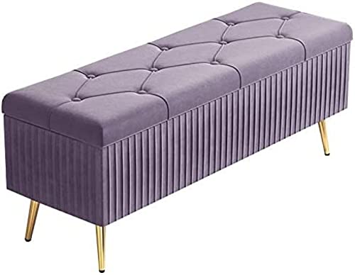 CXEGCCUF Zusammenklappbarer Schuhwechselhocker aus Samt mit 4 Metallbeinen, gepolsterter Fußhocker, Aufbewahrungsbox für Spielzeug für Schlafzimmer, Lila CXEGCCUF Zusammenklappbarer Schuhwechselhocker aus Samt mit 4 Metallbeinen, gepolsterter Fußhocker, Aufbewahrungsbox für Spielzeug für Schlafzimmer, Lila von CXEGCCUF