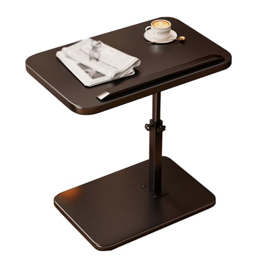 C-Form Beistelltisch aus Holz, Höhenverstellbar, Wendbare Tischplatte, Praktisch platzsparend, für Wohnzimmer oder Schlafzimmer(Color:Black) von CXFSCD