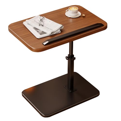 C-Form Beistelltisch aus Holz, Höhenverstellbar, Wendbare Tischplatte, Praktisch platzsparend, für Wohnzimmer oder Schlafzimmer(Color:Dark Walnut) von CXFSCD