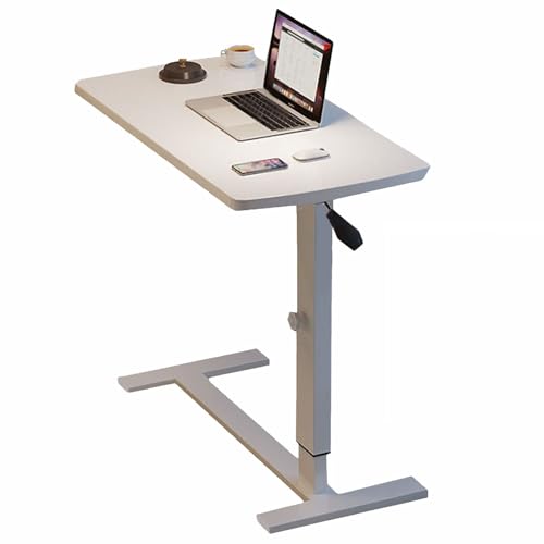 CXFSCD Beistelltisch, höhenverstellbar, mit Rollen, Computertisch aus Holz, kleiner Überbetttisch auf Rollen, Sofatisch, Tisch, Wohnzimmer, Schlafzimmer (Größe: 45 x 85 cm, Farbe: Weiß + USB) von CXFSCD
