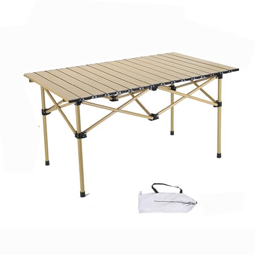 CXFSCD Campingtisch Klappbar Roll-Up Klapptisch, mit Aufbewahrungstasche, Tragbar, Picknick Kochen Garten(Size:l,Color:Khaki) von CXFSCD