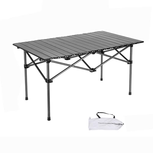 CXFSCD Campingtisch Klappbar Roll-Up Klapptisch, mit Aufbewahrungstasche, Tragbar, Picknick Kochen Garten(Size:m,Color:schwarz) von CXFSCD