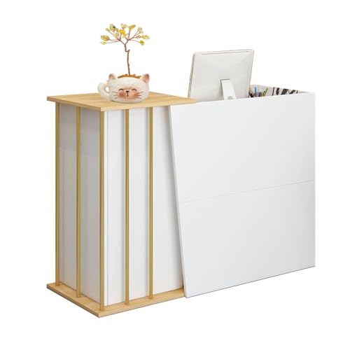 CXFSCD Empfangstheke Kosmetikstudio, Bürotheke Rezeption mit Schubladen, Großer Stauraum, in verschiedenen Größen erhältlich für Laden Büro Messe(Size:140CM,Color:warm weiß) von CXFSCD