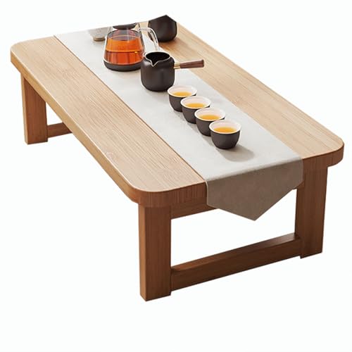 CXFSCD Erkerfenster Kleiner Tisch, Tatami-beistelltisch, faltbar, Stabil und Nicht leicht zu schütteln, für Wohnzimmer, Schlafzimmer(Size:100 * 50 * 40CM,Color:Woodgrain) von CXFSCD