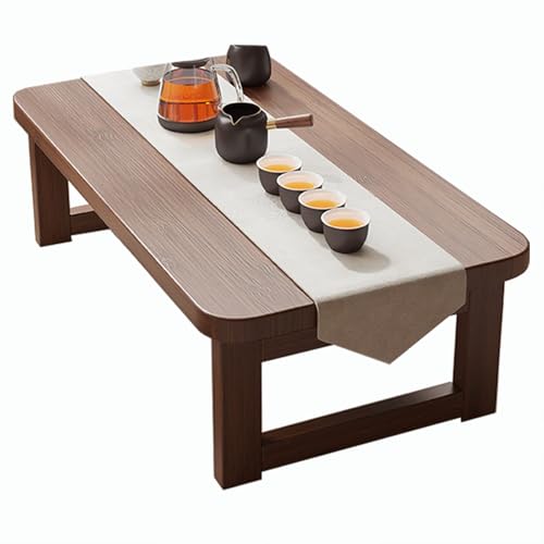 CXFSCD Erkerfenster Kleiner Tisch, Tatami-beistelltisch, faltbar, Stabil und Nicht leicht zu schütteln, für Wohnzimmer, Schlafzimmer(Size:80 * 40 * 30CM,Color:Schwarz Walnuss) von CXFSCD