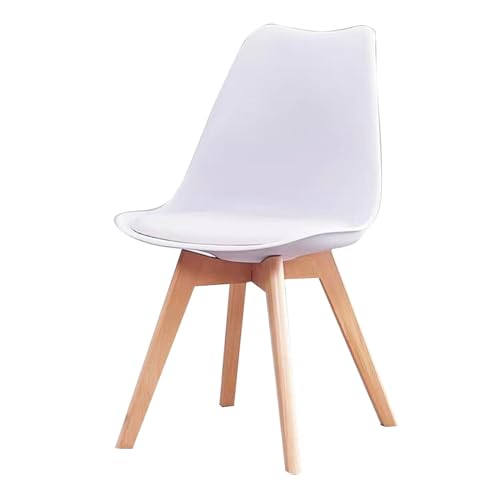 CXFSCD Esszimmerstühle, Sitzfläche Aus Verdicktem Pp Beine Aus Natürlichem Buchenholz Robust Und Langlebig Ergonomisch Schützt Nacken Und Rücken(Size:1,Color:White) von CXFSCD
