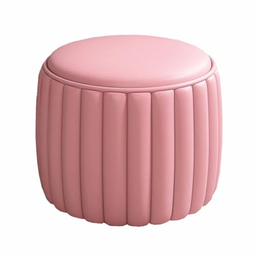 CXFSCD Fußbank, Runder Schuhhocker, Stabil und langlebig, leicht zu reinigen, erhältlich, für Sofas Büros Wohnzimmer(Size:30 * 30CM,Color:Pink) von CXFSCD