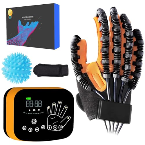 CXFSCD Rehabilitationshandschuhe Für Schlaganfall- Und Hemiplegie -erholung - Roboterfinger & Hand -Trainer(Size:Rechtshänder S,Color:Gelb) von CXFSCD