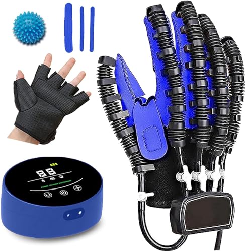 CXFSCD Rehabilitationshandschuhe Für Schlaganfall- Und Hemiplegie -erholung - Roboterfinger & Hand -Trainer(Size:Rechtshänder XL,Color:Blau) von CXFSCD