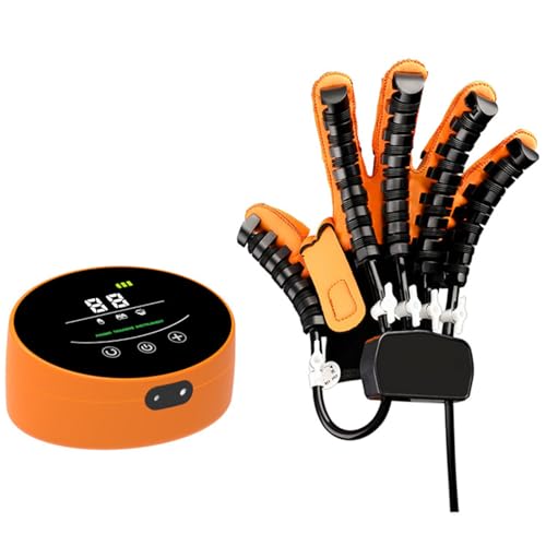 CXFSCD Roboter-Reha-Handschuh für Schlaganfall & Hemiplegie, Einstellbare Intensität für Finger- und Handtraining(Size:XXL,Color:Plug-in orange rechts) von CXFSCD