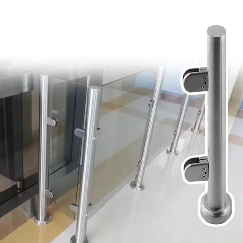 CXGFRGH Glasgeländerpfosten 304 Edelstahl Glasgeländerpfosten, kommerzieller Glasbalustradepfosten for Beton-/Holz-/Fliesenböden(Silver end Post,110cm(43.3")) von CXGFRGH