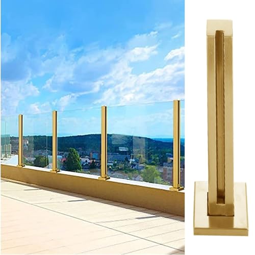 CXGFRGH Glasgeländerpfosten for Terrassenvillen und Balkone mit Schrauben, Glasplattenhalterungen for den Treppeninnenbereich(Gold end Post,130cm(51 1/8")) von CXGFRGH