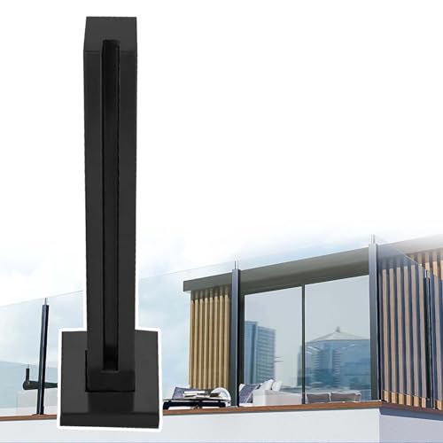 CXGFRGH Glasgeländersystem for Terrassen-/Balkon-/Veranda-/Poolzäune, quadratische Glasklemmsäule for Innentreppen(Black end Post,65cm(25 5/8")) von CXGFRGH