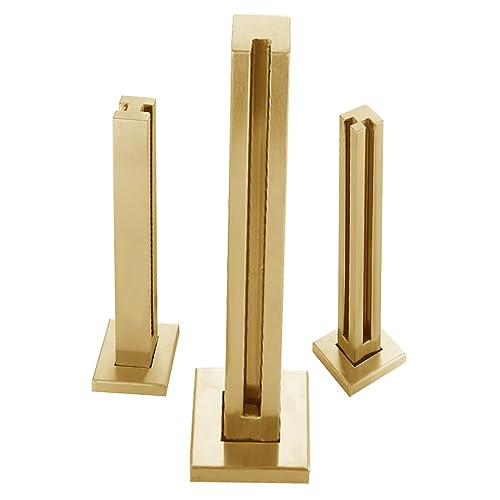 CXGFRGH Glasgeländersystem for Treppenhaus, Terrasse, Terrassenzaun, Balusterpfosten for Glasplatten(Gold end Post,100cm(39 3/8")) von CXGFRGH