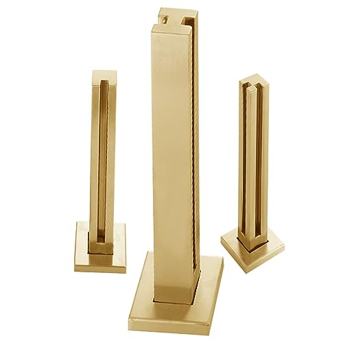 CXGFRGH Glasgeländersystem for Treppenhaus, Terrasse, Terrassenzaun, Balusterpfosten for Glasplatten(Gold mid Post,60cm(23 5/8")) von CXGFRGH
