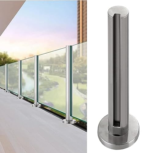 CXGFRGH Rundes rahmenloses Glasgeländerpfostensystem, Balusterhalterungssatz for Balkon-Verandageländer(Brushed end Post,105cm(41 3/8")) von CXGFRGH