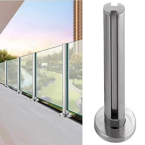 CXGFRGH Rundes rahmenloses Glasgeländerpfostensystem, Balusterhalterungssatz for Balkon-Verandageländer(Brushed mid Post,60cm(23 5/8")) von CXGFRGH
