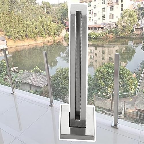 CXGFRGH Treppengeländer aus gebürstetem Edelstahl for den Innenbereich, Glassäulenklemmen for den Außenterrassenbalkon(Brushed end Post,150cm(59")) von CXGFRGH