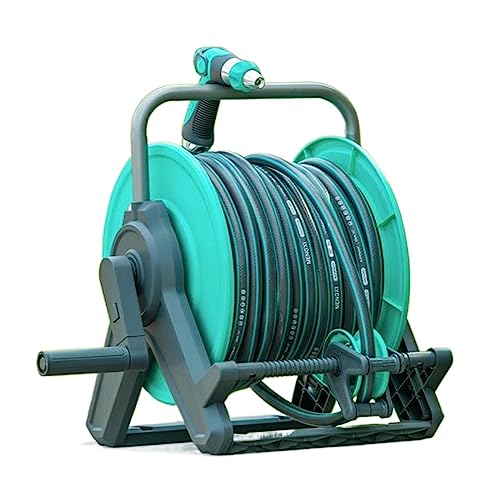 CXGFRGH Wasserschlauchaufbewahrung, 30 m/100 Fuß 1/2 Zoll Schlauchaufrollergestell mit Schlauchführung, Gartenwaschschlauchwagen mit Montagehalterung, mit 10 Sprühmusterdüsen CXGFRGH Wasserschlauchaufbewahrung, 30 m/100 Fuß 1/2 Zoll Schlauchaufrollergestell mit Schlauchführung, Gartenwaschschlauchwagen mit Montagehalterung, mit 10 Sprühmusterdüsen von CXGFRGH