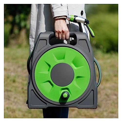 CXGFRGH Wasserschlauchaufbewahrung， Autowaschset, Schlauchwagen mit 25 m Schlauch, Aufbewahrungsorganisator for Wasserleitungen im Außenbereich for den Garten,(Green) von CXGFRGH