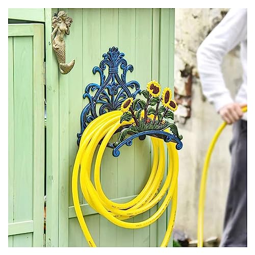 CXGFRGH Wasserschlauchaufbewahrung， Robuster Wandschlauchhalter, Schlauchaufroller, aus Gusseisen, Schlauchaufbewahrung mit großer Kapazität for Garten, Hof, Balkon, Schlauchaufrollerwagen von CXGFRGH