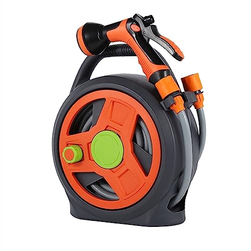 CXGFRGH Wasserschlauchaufbewahrung， mit 10 m langem Schlauch und 8-Muster-Düsen for die Autoreinigung, Autowäsche und Gartenbewässerung, Schlauchwagen (Gris)(Gris) von CXGFRGH