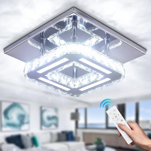 CXGLEAMING Kristall-Kronleuchter Kristall LED-Deckenleuchte 20 cm Quadrat Flush Mount Moderne Kronleuchter Deckenleuchten für Schlafzimmer Esszimmer Flur Dimmbar durch Fernbedienung CXGLEAMING Kristall-Kronleuchter Kristall LED-Deckenleuchte 20 cm Quadrat Flush Mount Moderne Kronleuchter Deckenleuchten für Schlafzimmer Esszimmer Flur Dimmbar durch Fernbedienung von CXGLEAMING